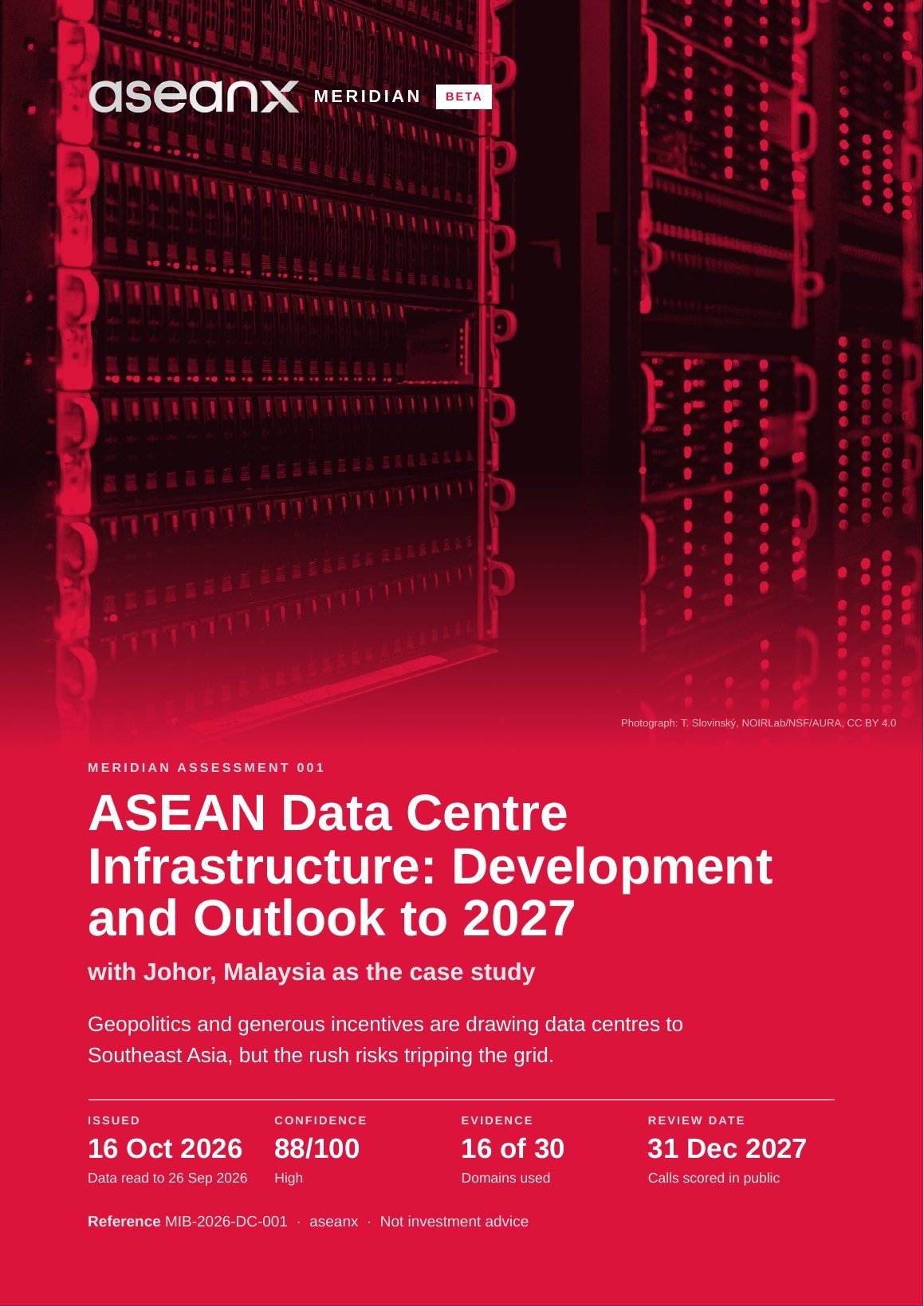 Cover of MERIDIAN Assessment 001: ASEAN Data Centre Infrastructure: Development and Outlook to 2027