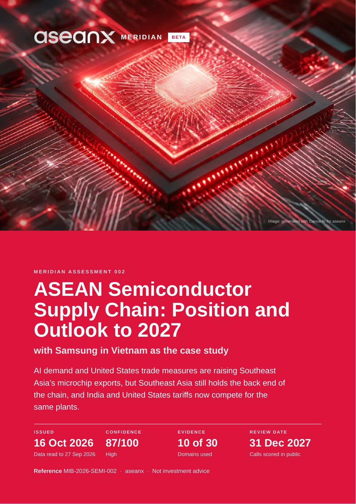 Cover of MERIDIAN Assessment 002: ASEAN Semiconductor Supply Chain: Position and Outlook to 2027